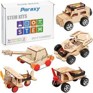 5 in 1 STEM Kit, Wooden Model Car Kits for Kids Ages 8-12, 3D Puzzles